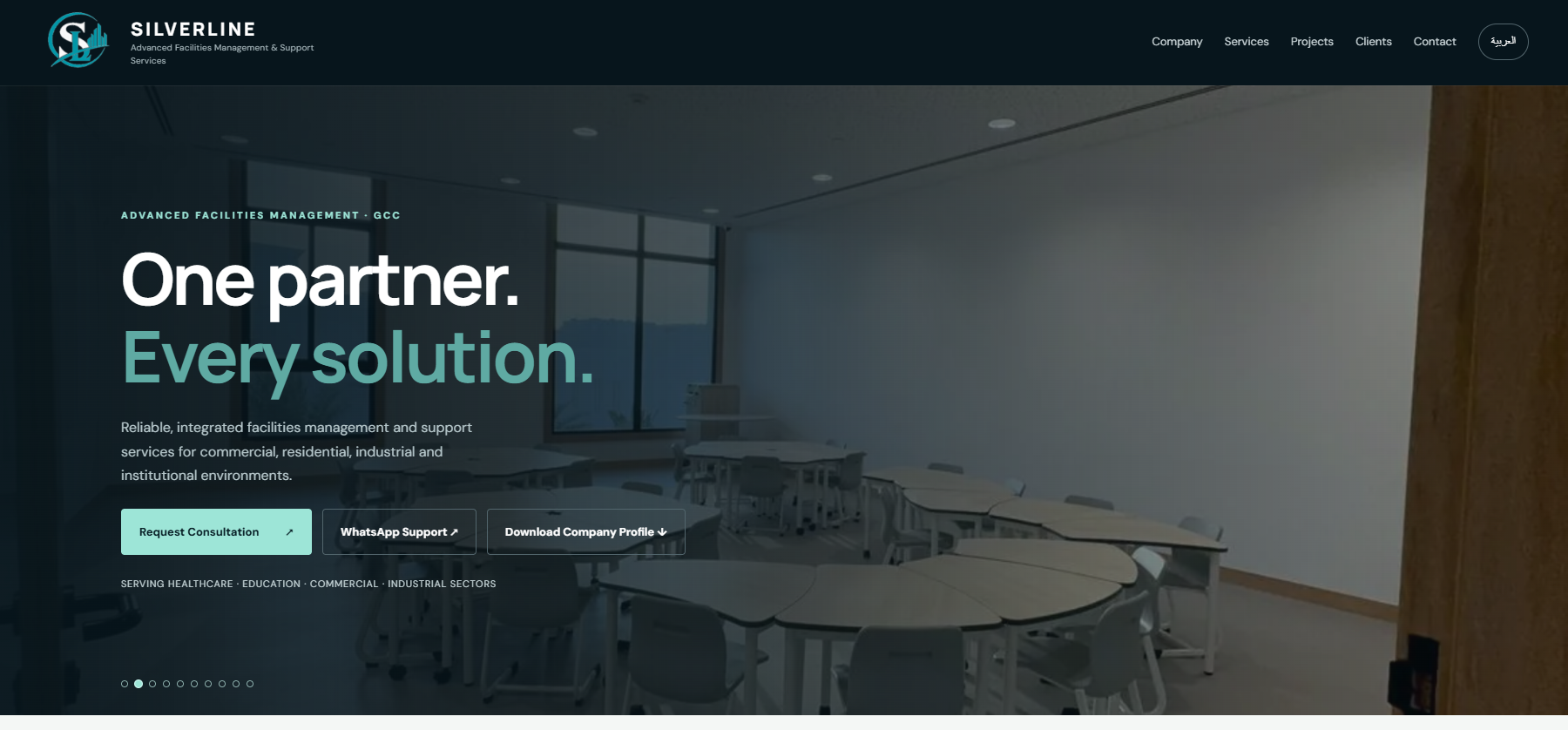 Silverline website homepage
